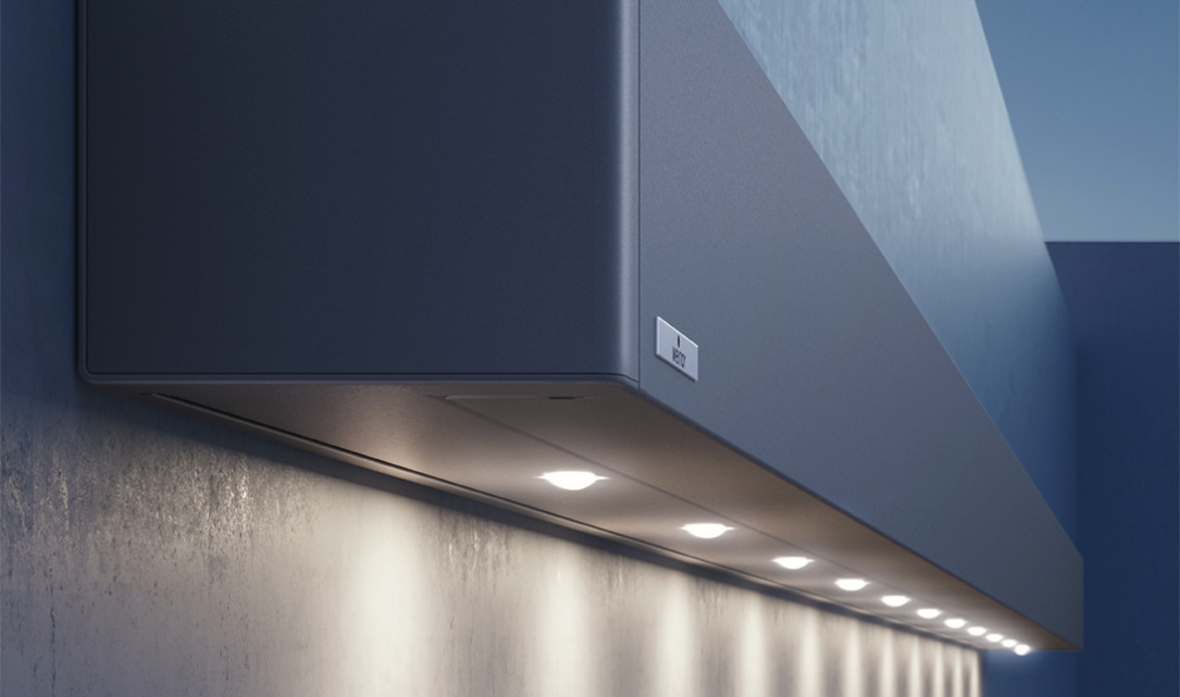Die LED-Spots der Weinor Kubata fügen sich perfekt in das kubische Design der Kassette ein.