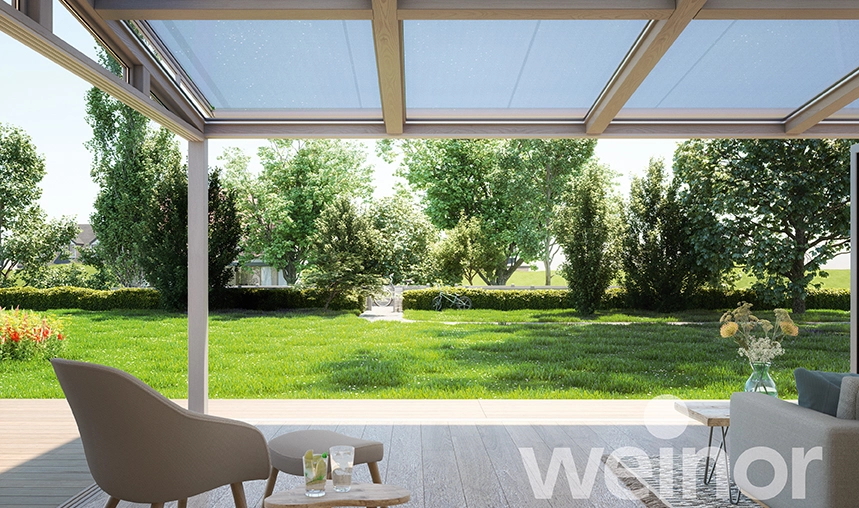 Die Weinor WMG Top beschattet zuverlässig eine Terrasse.
