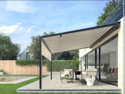 10% RABATT auf die B128 Pergola-Markise und 5% RABATT auf das B200 Lamellendach von BRUSTOR